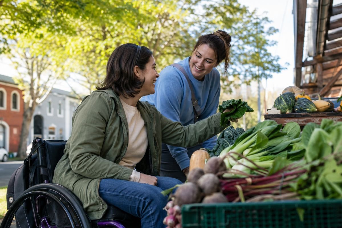 An NDIS participant with a support provider An NDIS participant with a support provider